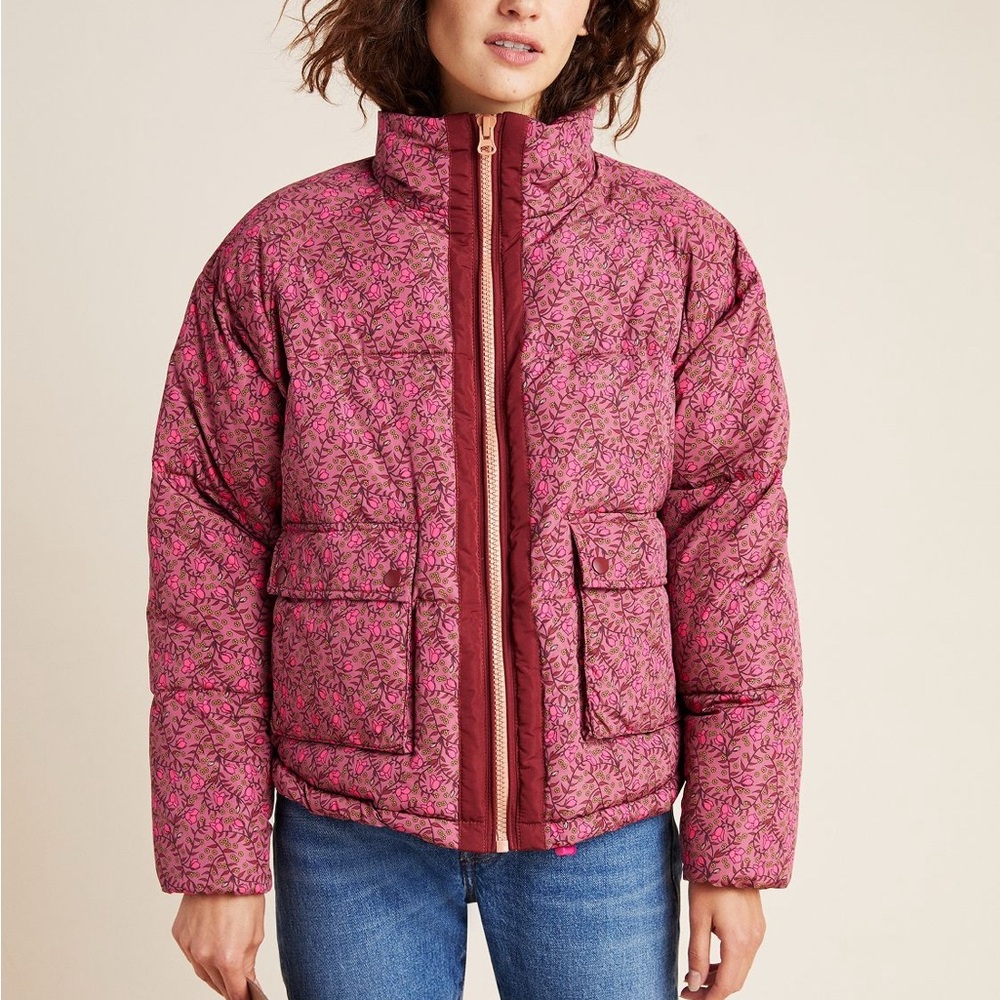 Anthropologie Lillie Puffer Jacket in floral size S (Nümph)